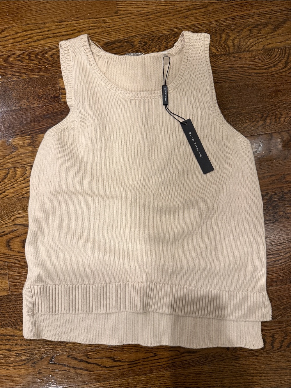 Elie Tahari Cream Knit Sleeveless Top